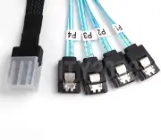 50cm 12Gbps Internal Mini SAS SFF-8087 M to 4xSATA 7Pin F Forward Breakout Cable