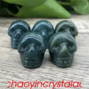 5pcs Natural Lndian Agate Skull Quartz Crystal carved 1" Skull Healing Reiki Gem