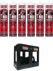 Soudal T-Rex Power Fast Grab Sealant Quick Silver 290ml 6 Pack + Crate Kit