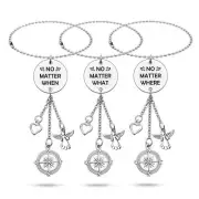 Set of 3 Best Friend Hanging Ornament for Women Men Friends Car Rear View Mir...
