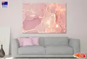 Pink & Gold Stone Marble Abstract Wall Canvas Home Decor Australian Made Quality