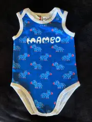 NWT Baby Boy Girl Mambo Blue Romper Bodysuit Singlet Size 0 New