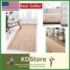 Chic Handwoven 2'x8' Jute Kitchen Runner - Reversible Natural Style Rug