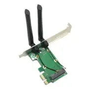 Wireless Wifi Network Card Mini PCIE To PCI-E 1X+ 2 Antenna Adapter - Fast Ship