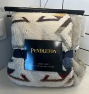 NWT New Pendleton 50x70 Multicolor Sherpa Throw Fleece Blanket Southwest Aztec