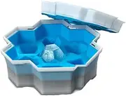 DND Silicone Ice Cube Mold, Easy to Move Silicone & Reusable Silicone 7- Ice Cube Tray for Cocktail, Freezer, Stackable Ice Trays with Covers for Dungeons and Dragons D&D Holliday Chocolate/Cake
