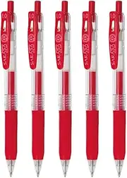 Zebra P-JJE15-R5-AZ Gel Ballpoint Pen, Sarasa Clip, 1.0mm, Red, Set of 5