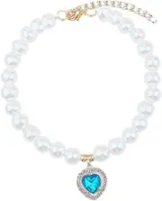 Generic Dog Cat Pearl Necklace Pet Jewelry Decoration Dress up Adjustable Dog Collar Necklace for Puppy Kitten Small Dogs Photo Props, M