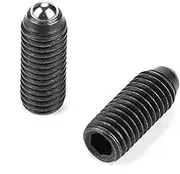 LOCADENCE 10Pcs Screw Thread Ball Spring Plungers Set, M10 Screw Thread Hex Socket Carbon Steel Ball Spring Plungers Set for Lubrication and Pneumatic Tools (M10*30(10PCS))