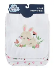 [Big Softies] Popover Bibs 3 Pack in White