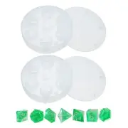 2 Pcs Dice Resin Mould with 7 Standard Polyhedral Stereoscopic Dice Style, White