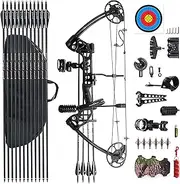 PANDARUS Compound Bow Draw Weight 0-70 Lbs for Pull Beginner and Intermediate Archer Fully Adjustable 19.25"-31" with All Accessories, up to IBO 320 fps,Package with Archery Hunting Equipment New 2023