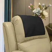 [AmazeCov] Premium Headrest Cover for Recliner Chair,Flame Retardant Faux Leather Headrest Protector for Furniture, Theater Seat Cover Head Protector Cover for Home & Office Sofa ,16Wx27L, Black