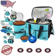 Airline Compliant Dog Bag Organizer with Food Containers and Collapsible Bowls