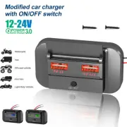 Quick Charge PD Type C Dual USB Ports Car Charger Socket Adapter USB Power Panel