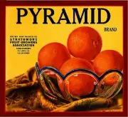 Strathmore Pyramid Orange Citrus Crate Label Art Print