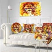 The King Watching-Animal Canvas Artwork-40x20, 40x20, Yellow