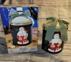 American Atelier Santa Stoneware Cookie Jar Happy Holidays New With Box