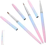 ELAYARD 3pcs Nail Drawing Brush Professional Manicure Tools for Home Nail Art Includes Flat and Lightweight Stylish Design