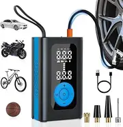 Tyre Inflator Portable Air Compressor,150 PSI 4000mAh Cordless Air Pump,LED Lighting and Accurate Pressure,18L/min,LCD Digital Tyre Electric Bike Pump for Car Accessories,Balls,Motorcycle