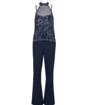 Aidan Mattox Beaded Jumpsuit, Halter Top Midnight Blue, NWT Size 4