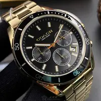 在飛比找樂天市場購物網優惠-點數9%★COACH手錶,編號CH00121,44mm黑金圓