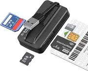 Multi ID Card Reader Smart Card Reader, Portable 6 in 1 ISO7816 Contact Smart Card Reader for SD,SDXC,SDHC,MMC,UHS-I,Micro SD,Micro SDXC,Micro SDHC,TF,MS,SIM,M2,MS,ID, Credit Card Reader
