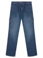 GUESS Blue Denim Cargo Pants Size: 16, Cotton