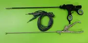 2pc Laparoscopic Fenestrated Bipolar Forceps 5mm & Needle Holder Left Reusable