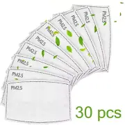 (30pcs) PM2.5 Filter 5 Layer Face Mask Filter Super Fresh Air Filter Adult