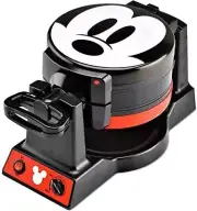 Disney Mickey Mouse MIC-62 Double Flip Waffle Maker, 8"D x 14"W x 8"H, Black