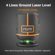 4 Lines Ground Laser Level Green Light Self-leveling 360 Horizontal Line Level