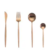 2Set Rose Gold Steak Knife Fork Coffee Spoon Teaspoon Food Tableware Set Noble Western Wedding Party Home Upscale Gold Cutlery Set