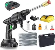 Cordless Pressure Washer, Portable High Power Washer with 1PCS Battery and Adjustable Nozzle, 12V Cordless Power Washer, Electric High Pressure Washer Cleaner with 5m/16.4FT Hose,for Car Floor Garden