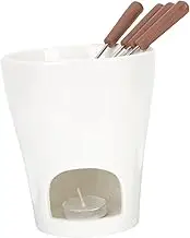 GRIRIW Ceramic Chocolate Melting Furnace Fondue Pot Cheese Warmer Tealight Burner for Butter Candy Outdoor Party