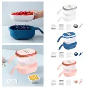 Manual Mandolin Slicer with Drain Basket Vegetable Choppers for Cabbage