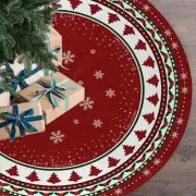 Christmas Tree Skirt 48 Inches Xmas Tree Mat with Winter Red and Green
