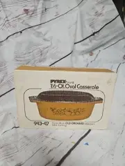 UNOPENED BOX Vintage Pyrex Ware From Corning Old Orchard 1 1/2Qt. Casserole Lot3