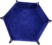 HONMEET Thickened Structure Dice Storage Box Hexagon Dice Tray Leather Dice Box