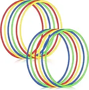 Sratte 12 Pcs Toy Hoop for Kids Detachable Adjustable Toy Hoop Colored Hoop Exercise Ring Plastic Circles for Kids Teens Gymnastics, Dog Agility Equipment, Sports Party