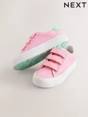 Pink Glitter Wide Fit (G) Touch Fastening Trainers (AA0162) | $26 - $35