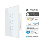SmartSetup Matter Over Thread Smart Light Switch Three Gang (White)