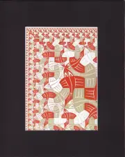 8X10" Matted Print Picture Dimensional Art MC Escher: Colors