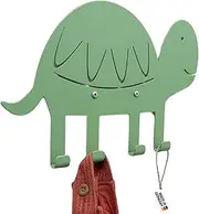 ABIMI-Store Children's Coat Rack with Animal Motifs, Children's Coat Hook, Durable Powder Steel, 32 x 22 x 2 cm (Turtle - Green)
