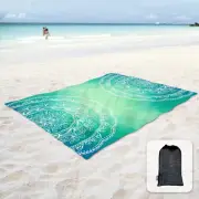 Silky Soft 106"X81" Boho Sand Proof Beach Blanket Sand Proof Mat with Corner Poc