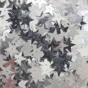 Silver Star Sequin Paillettes 15mm Metallic Embellishment Costume Craft