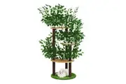 150cm Cat Tree Tower Kitten Scratching Post Play House Stand Activity Centre Scratcher Furniture Climbing Frame Platform Artificial Grass Leaves