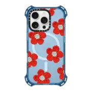 iPhone 16 Pro Bounce Case MagSafe Compatible Crochet Flowers - Red