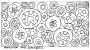 RUG HOOK CRAFT PAPER PATTERN Blooming Circles FOLK ART PRIMITIVE Karla Gerard