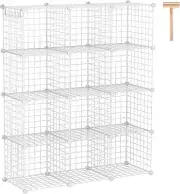 C&AHOME Wire Cube Storage, 12-Cube Storage Organizer Metal, C Grids Storage Bins